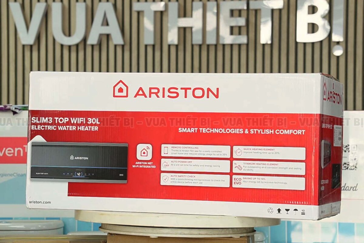 Bình nóng lạnh ARISTON SLIM3 30 TOP WIFI AG+ 30L lít (SL3) ngang gián tiếp 2.5FE 2500w - Ảnh 13