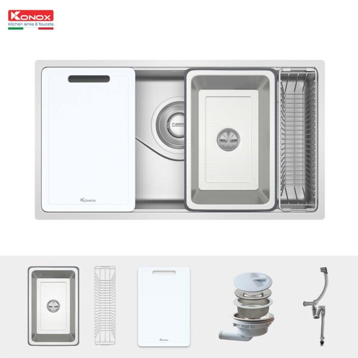 Chậu rửa bát inox KONOX TARI 8748SR 1 hố - Ảnh 3
