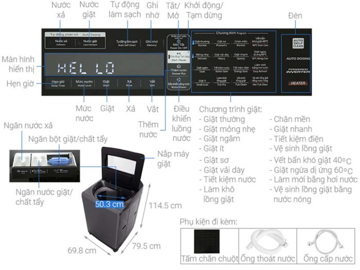 Máy giặt Hitachi SF-250ZFVAD 25kg inverter - Ảnh 3