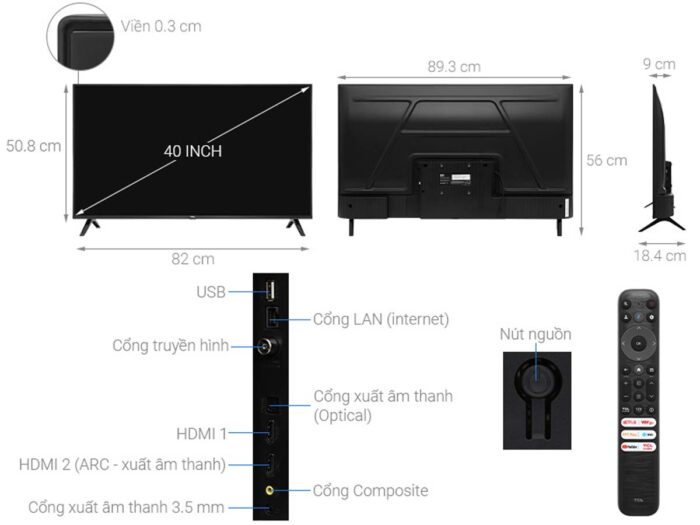 Tivi TCL 40S5400A 40 inch Full HD LED Android - Ảnh 2
