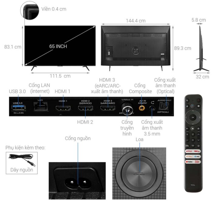Tivi TCL 65P79B Pro 65 inch 4K LED Google - Ảnh 2