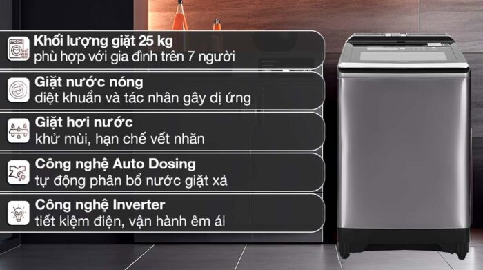 Máy giặt Hitachi SF-250ZFVAD 25kg inverter - Ảnh 2