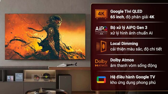 Tivi TCL 65C745 65 inch 4K QLED Google - Ảnh 2