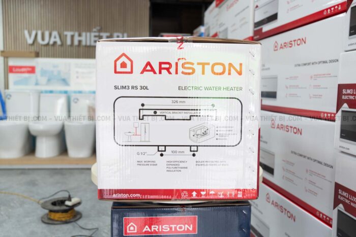 Bình nóng lạnh ARISTON SLIM3 30 RS AG+ 30L lít (SL3) ngang gián tiếp 2.5FE 2500W - Ảnh 6