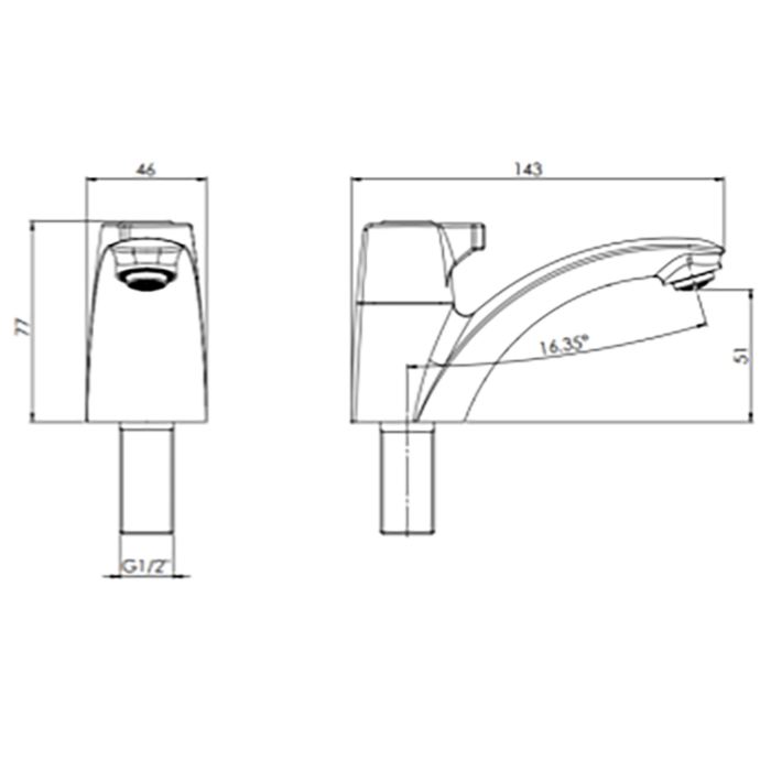 Vòi lavabo VIGLACERA VG107 nước lạnh - Ảnh 3