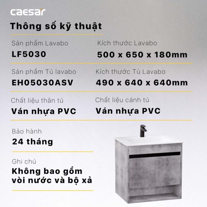 Tủ lavabo CAESAR LF5030 EH05030ASV - Ảnh 2