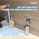 Vòi lavabo CAESAR B196C dây rút nóng lạnh - Ảnh 6