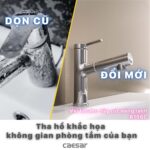 Vòi lavabo CAESAR B196C dây rút nóng lạnh - Ảnh 16
