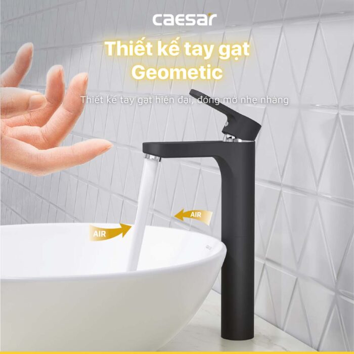 Vòi lavabo CAESAR B571CBU cổ cao nóng lạnh - Ảnh 8