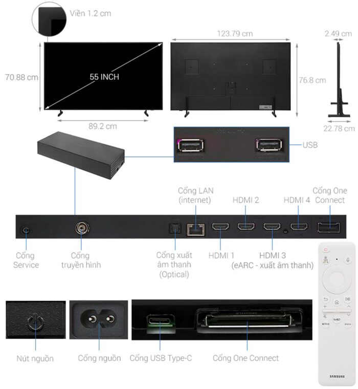 Tivi Samsung QA55LS03DAKXXV The Frame 55 Inch 4K QLED Smart - Ảnh 3