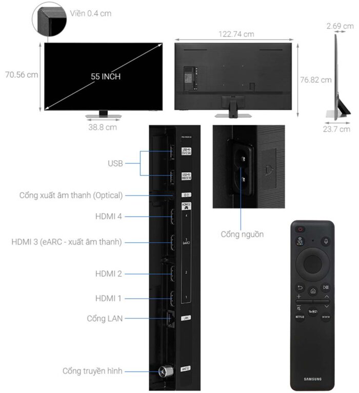 Tivi Samsung QA55QN90DAKXXV 55 Inch 4K Neo QLED Smart - Ảnh 3