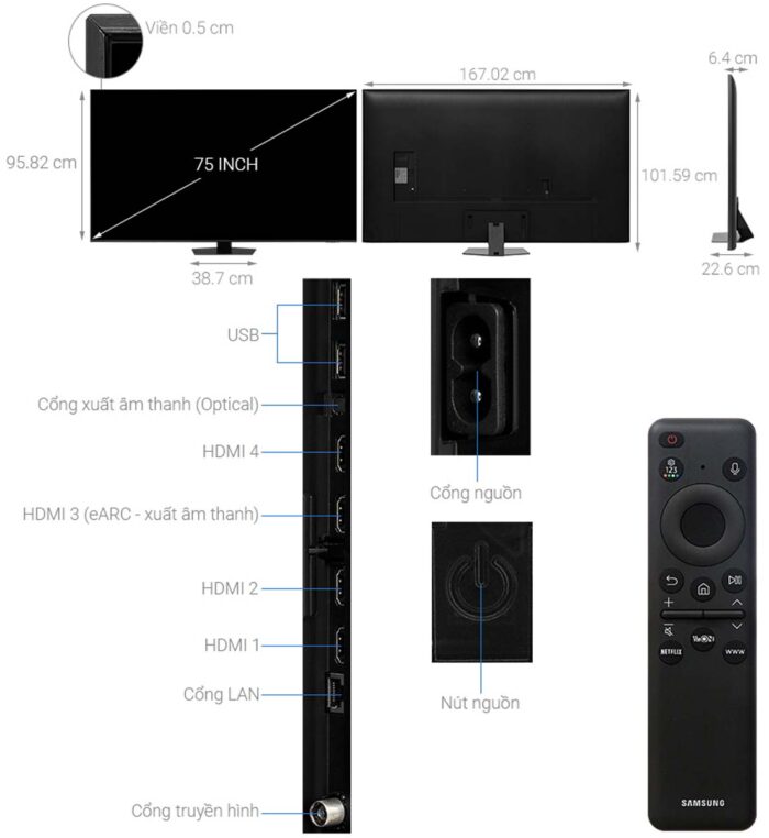 Tivi Samsung QA75QN85DAKXXV 75 Inch 4K Neo QLED Smart - Ảnh 3