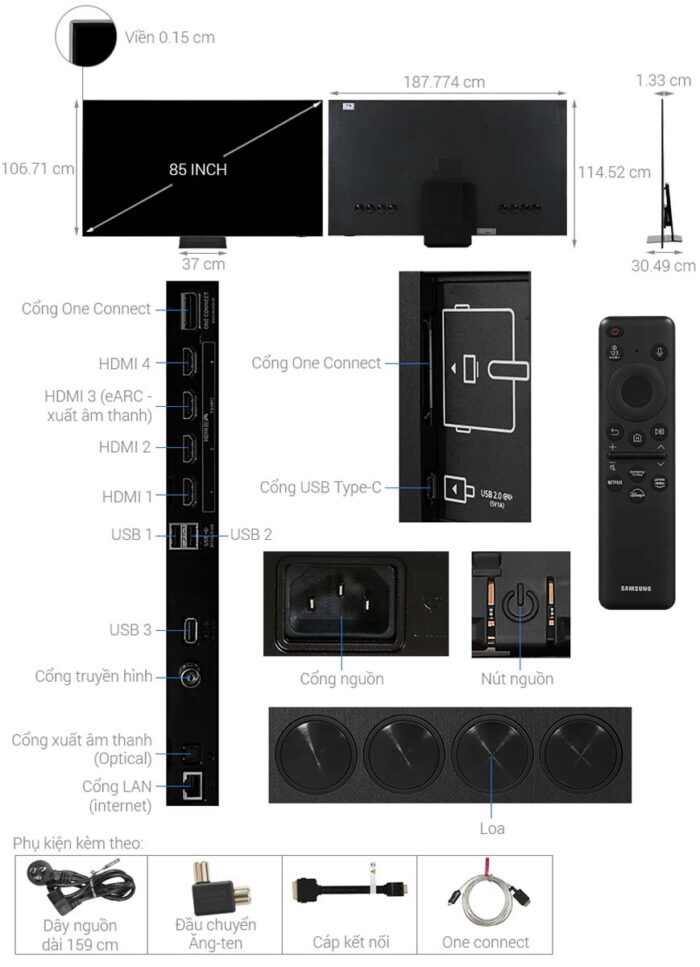 Tivi Samsung QA85QN900DKXXV 85 Inch 8K Neo QLED Smart - Ảnh 3