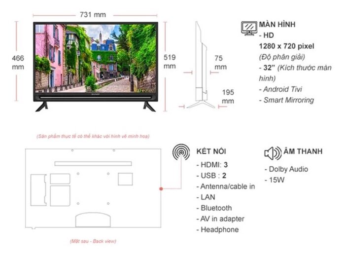 Tivi Sharp 2T-C32EG1X 32 inch Full HD LED Android - Ảnh 3