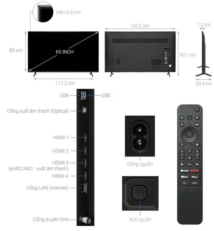 Tivi Sony K-65S30 65 Inch 4K LED Google - Ảnh 3