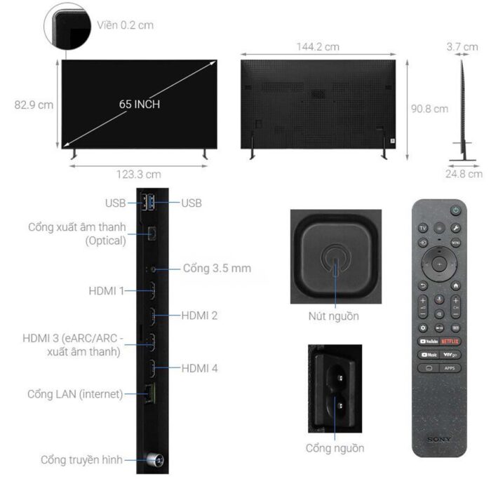 Tivi Sony K-65XR80 65 Inch 4K OLED Google - Ảnh 3