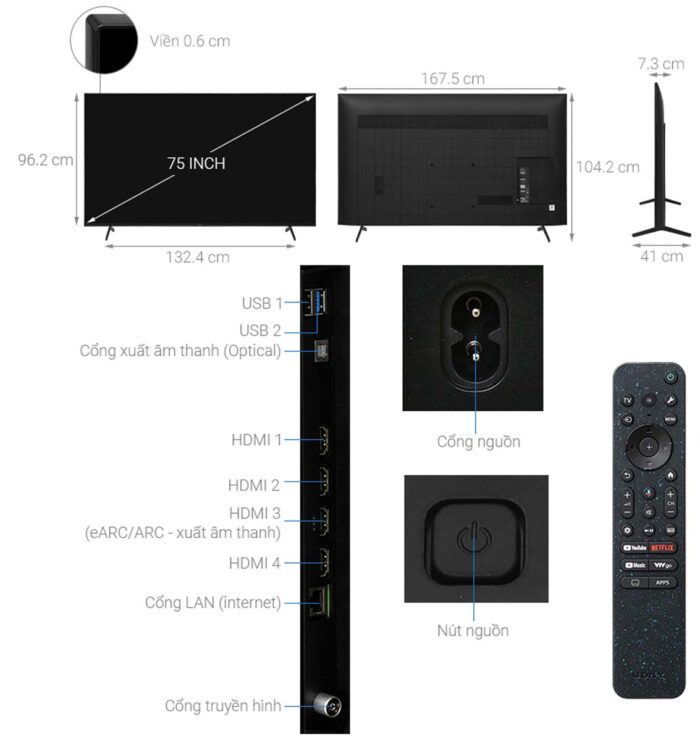 Tivi Sony K-75S30 75 Inch 4K LED Google - Ảnh 3