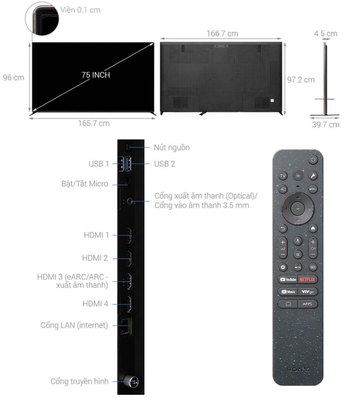 Tivi Sony K-75XR90 75 Inch 4K Mini LED Google - Ảnh 3