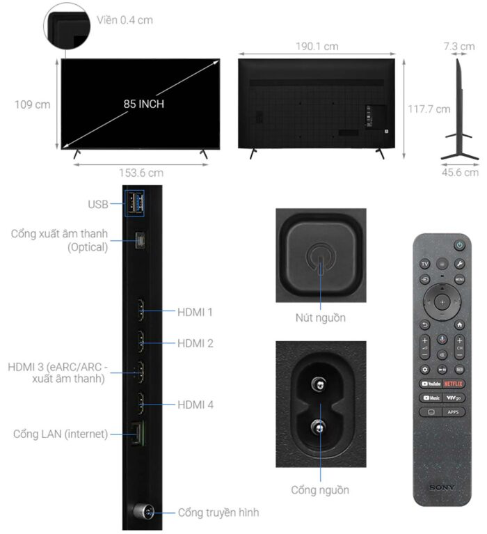Tivi Sony K-85S30 85 Inch 4K LED Google - Ảnh 3