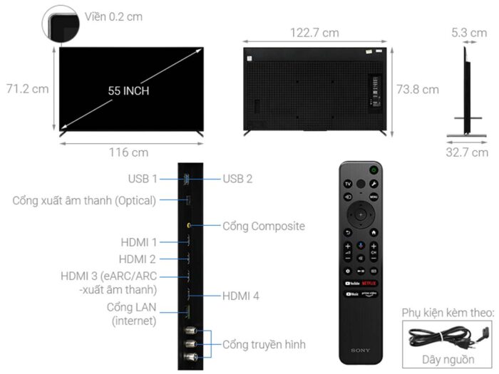 Tivi Sony XR-55A80L 55 Inch 4K OLEDGoogle - Ảnh 3
