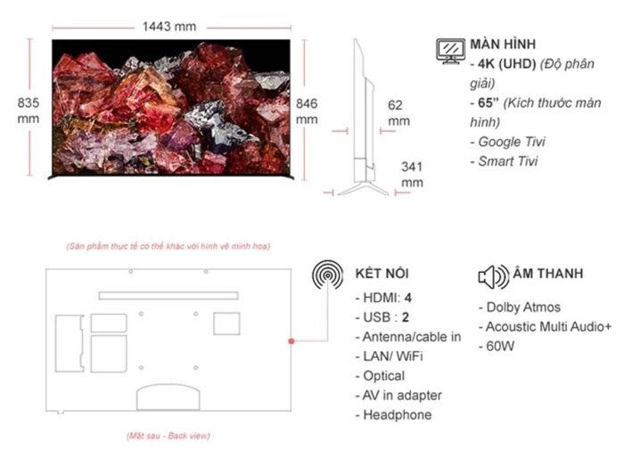 Tivi Sony XR-65X95L 65 Inch 4K Mini LED Google - Ảnh 3