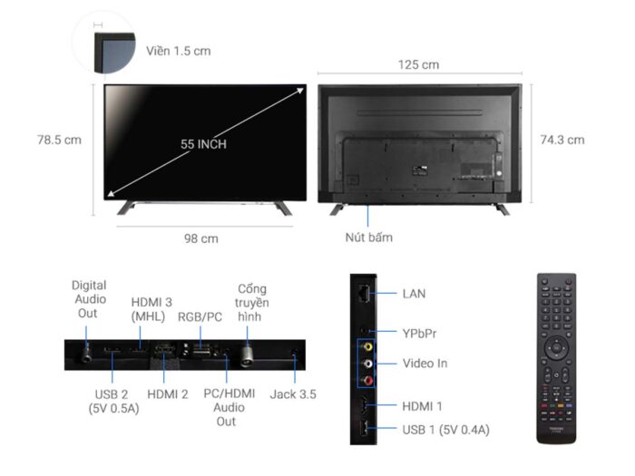 Tivi Toshiba 55L5650VN 55 Inch Full HD LED Smart - Ảnh 2