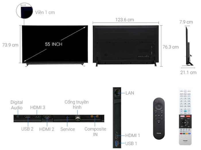 Tivi Toshiba 55U7750VN 55 Inch 4K LED Android - Ảnh 2