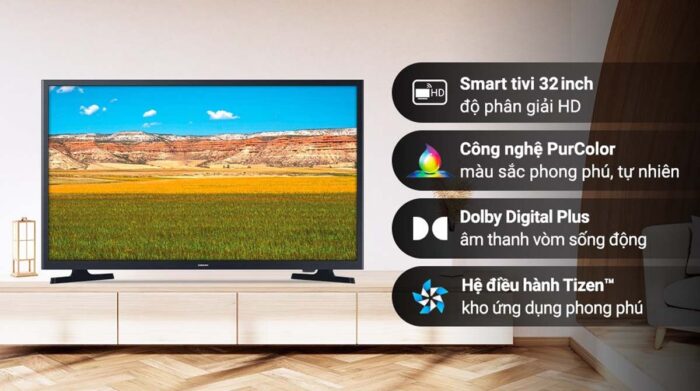 Tivi Samsung UA32T4202AKXXV 32 Inch HD LED Smart - Ảnh 2