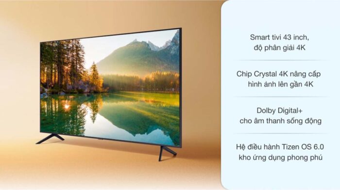 Tivi Samsung UA43AU7700KXXV 43 Inch 4K LED Smart - Ảnh 7