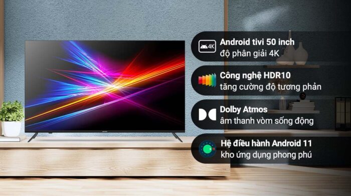 Tivi Sharp 4T-C50EK2X 50 inch 4K LED Android - Ảnh 2
