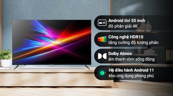 Tivi Sharp 4T-C55EK2X 55 inch 4K LED Android - Ảnh 2