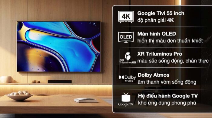 Tivi Sony K-55XR80 55 Inch 4K OLED Google - Ảnh 2