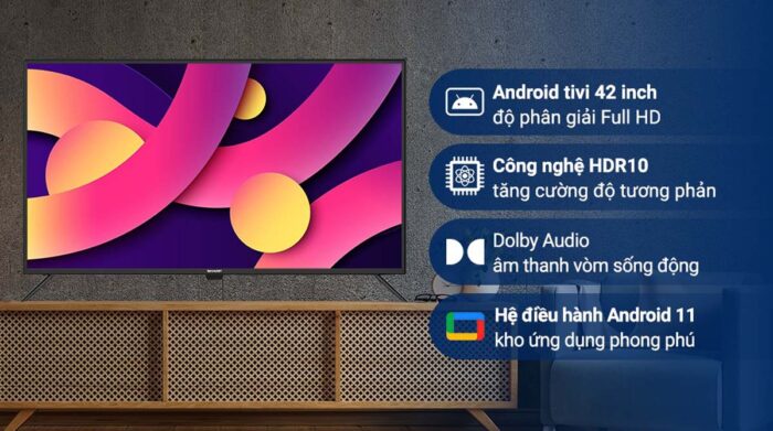 Tivi Sharp 2T-C42EG2X 42 inch Full HD LED Android - Ảnh 2