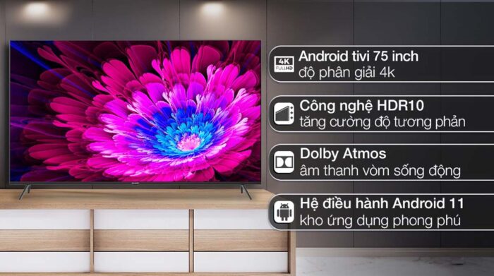 Tivi Sharp 4T-C75EK2X 75 inch 4K LED Android - Ảnh 2
