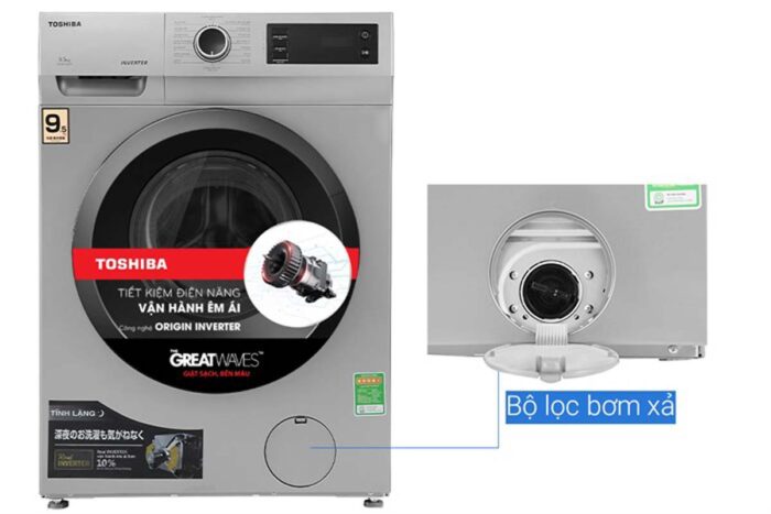 Máy giặt Toshiba TW-BK105S3V(SK) Inverter 9,5kg - Ảnh 9