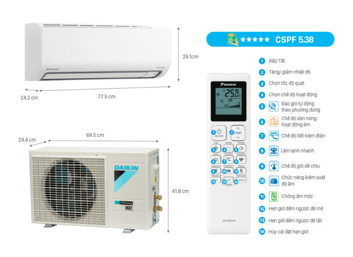 Điều Hòa Daikin FTKB25YVMV 9000Btu 1 Chiều Inverter - Ảnh 2