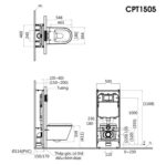 Bồn cầu treo tường CAESAR CPT1505 két nước âm TH1520 - Ảnh 3