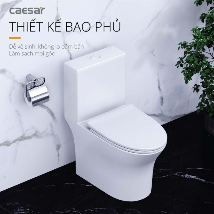 Bồn cầu 1 khối CAESAR C1391 nắp êm M260 - Ảnh 7
