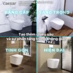 Bồn cầu treo tường CAESAR CPT1505 két nước âm TH1520 - Ảnh 14