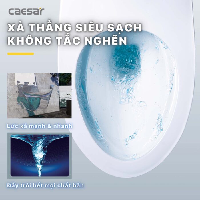 Bồn cầu treo tường CAESAR CPT1505 két nước âm TH1520 - Ảnh 5