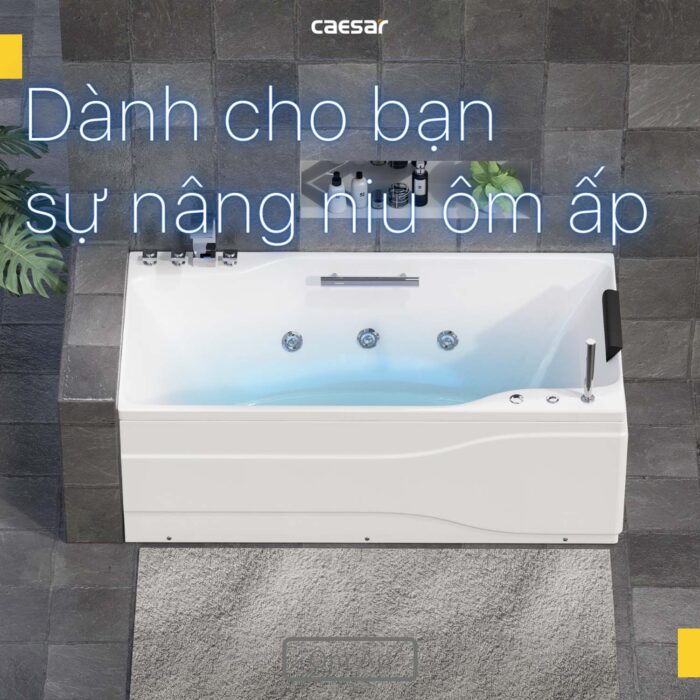 Bồn tắm CAESAR MT0870L MT0870R Massage chân yếm 1.7M - Ảnh 8