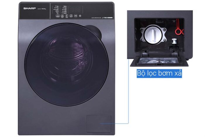Máy giặt Sharp ES-FK1054SV-G 10.5kg Inverter - Ảnh 8