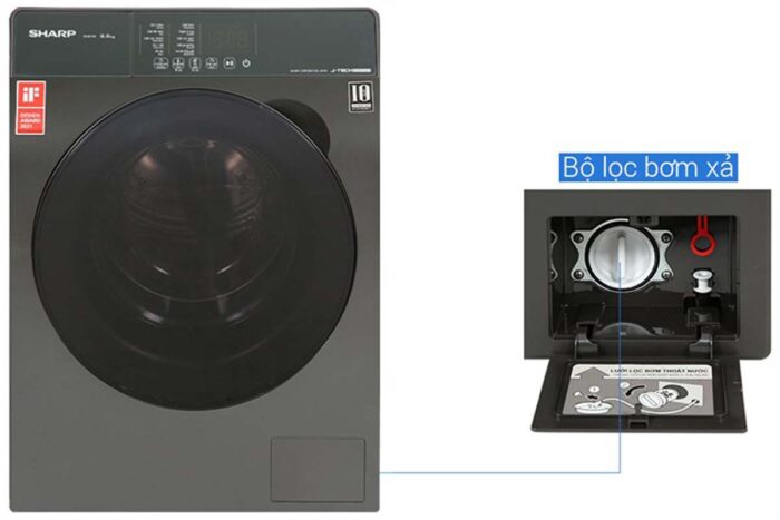 Máy giặt Sharp ES-FK954SV-G 9.5kg Inverter - Ảnh 9