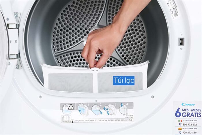 Máy sấy quần áo Candy CSO C10TE-S 10Kg - Ảnh 8