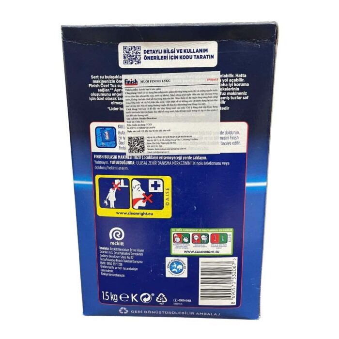 Muối rửa bát Finish Salt hộp 1.5kg - Ảnh 3