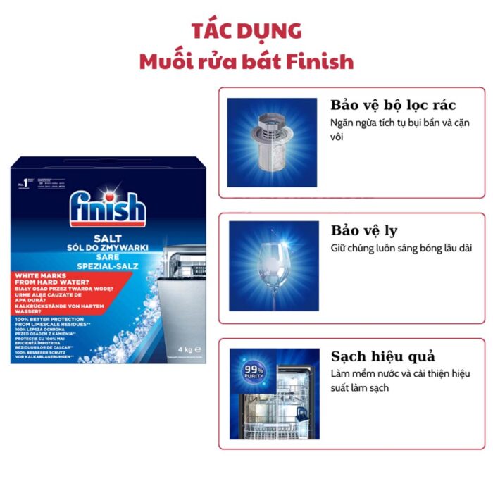 Muối rửa bát Finish Salt hộp 4.0kg - Ảnh 8