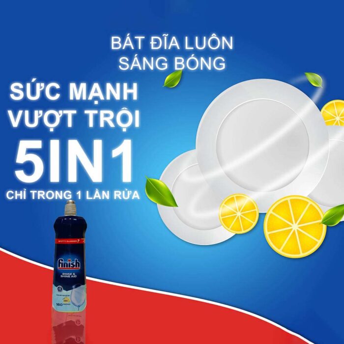Nước làm bóng Finish chai 800ml hương chanh - Ảnh 5