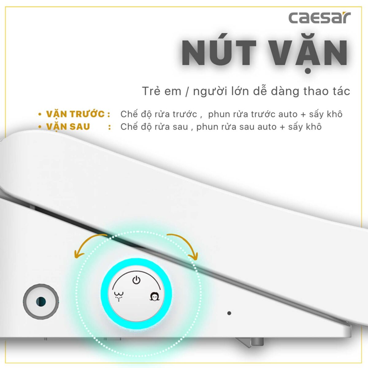 Bồn cầu thông minh CAESAR C1391F TAF512H nắp rửa điện tử - Ảnh 12