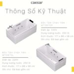 Bồn tắm CAESAR MT0870L MT0870R Massage chân yếm 1.7M - Ảnh 2