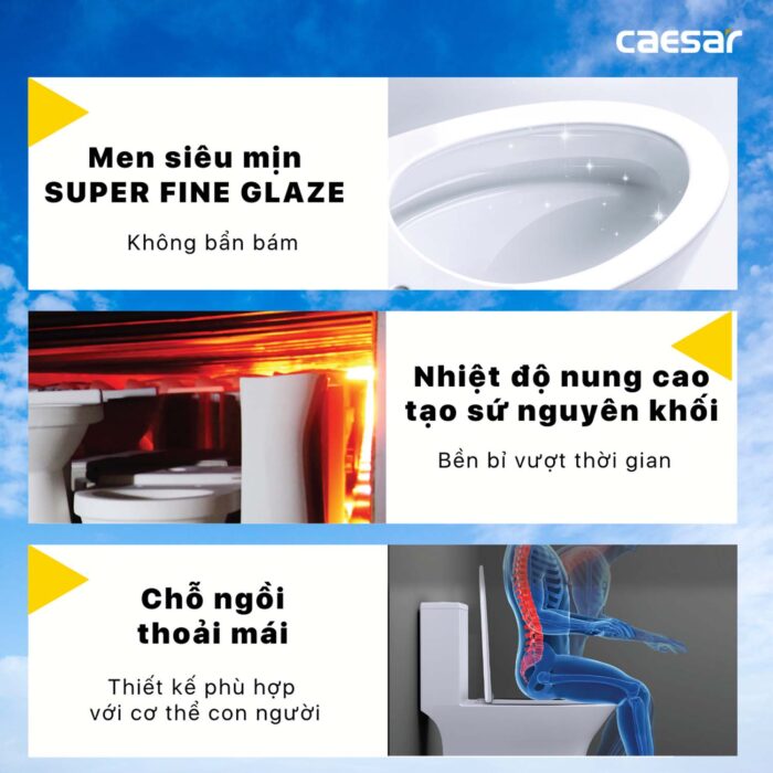 Bồn cầu thông minh CAESAR C1391F TAF400H nắp rửa điện tử - Ảnh 6